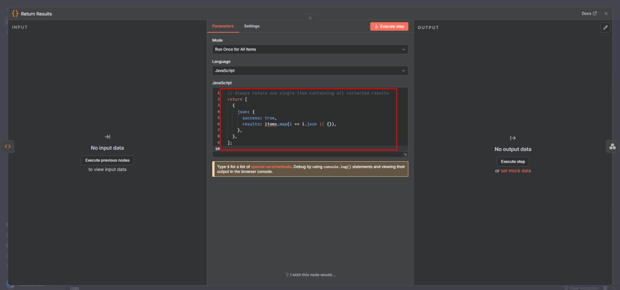 Return result of ai agent by automizehub