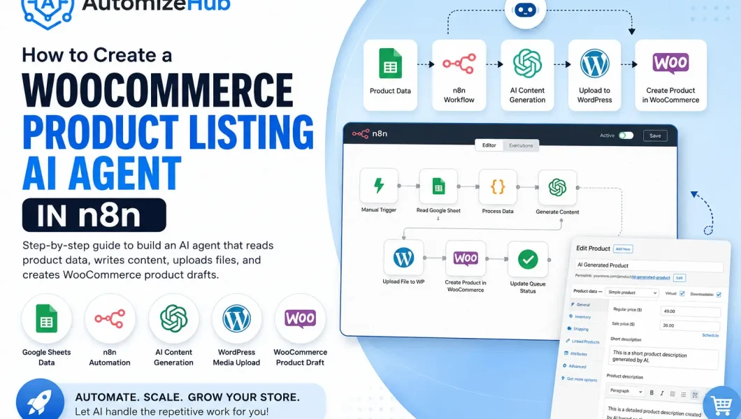 Woocommerce product listing ai agent in n8n
