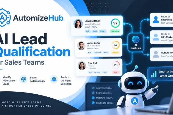 AI Lead Qualification for Sales Teams by Automizehub AI